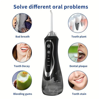 Water Flosser Tooth Picker - 3 Modes Of Dental Oral Irrigator, Portable & Rechargeable Personal Orthodontic Supply Water Tooth Cleaner Choose For Home Travel