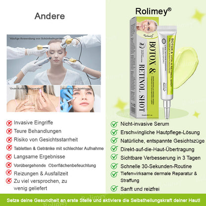Jetzt jugendliche Haut zurückgewinnen 🍀Rolimey® Botox & Vita-A Retinol Shot Falten-Lift Straffungscreme