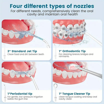 Water Flosser Tooth Picker - 3 Modes Of Dental Oral Irrigator, Portable & Rechargeable Personal Orthodontic Supply Water Tooth Cleaner Choose For Home Travel