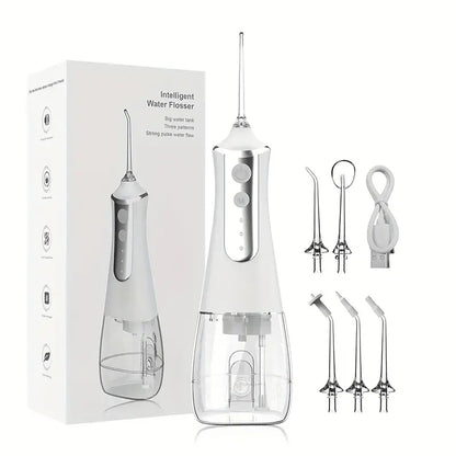 Minceetbien™ Wireless Water Flosser: Portable Dental Flosser with 5 Nozzles, Suitable for Braces, 10.14oz Water Tank, Dental Bridges and Teeth Care