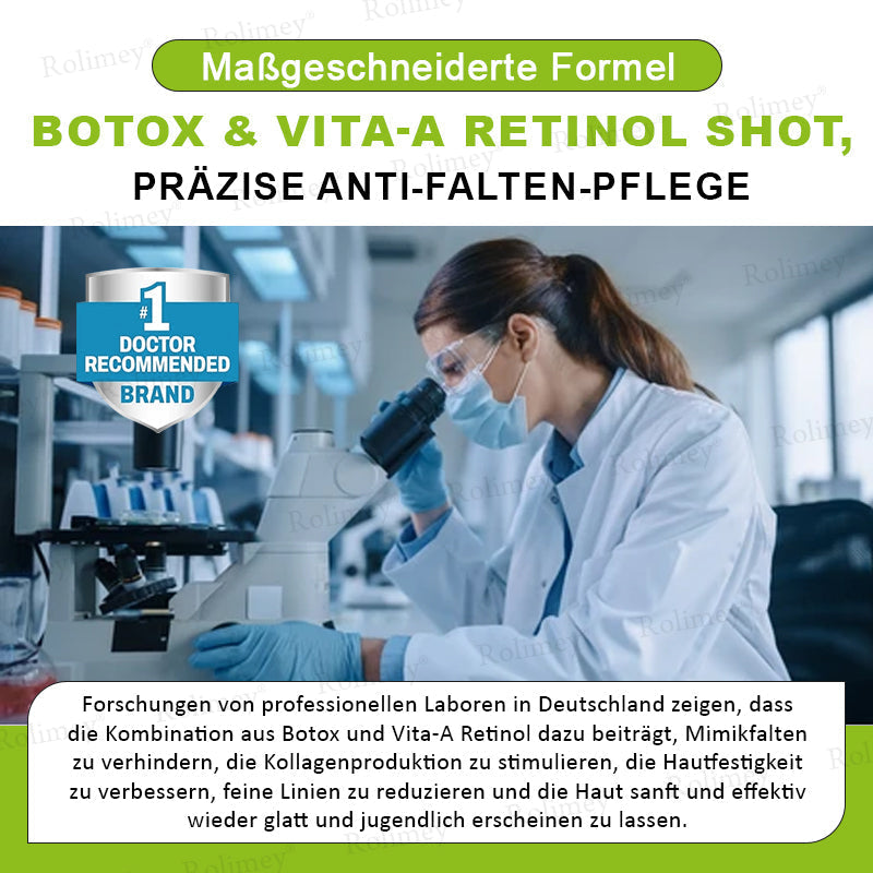 Jetzt jugendliche Haut zurückgewinnen 🍀Rolimey® Botox & Vita-A Retinol Shot Falten-Lift Straffungscreme